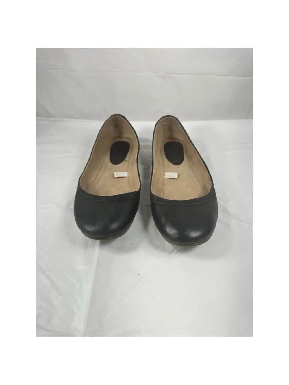 70 Post Paris flat black Leather slip On Mexico size 8